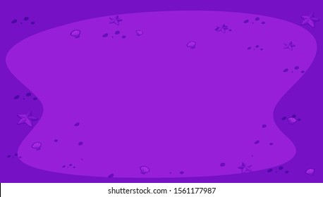 Background template with shells and starfish illustration