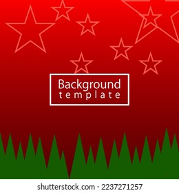 Background template with a simple fir tree image and falling stars. Merry Christmas and Happy New Year