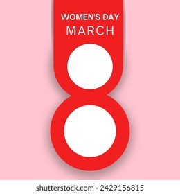 background template for social media, greeting card on International women's Day 8 march .