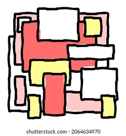 Background template for social media post.Creative handdrawn doodle feed 