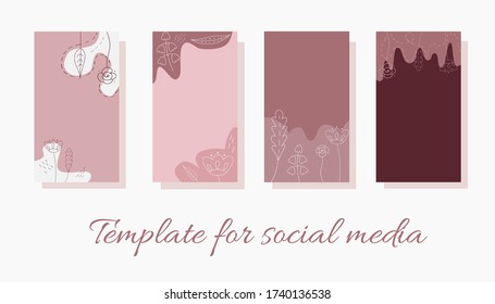 Background template for social media. Vector illustration. Banners for posts on social networks.