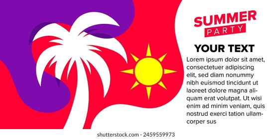 background template summer party collection with empty space for text