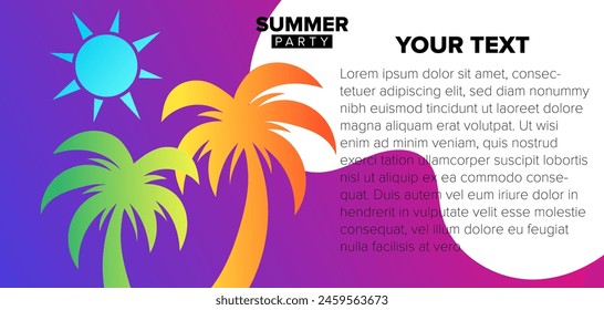 background template summer party collection with empty space for text design