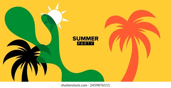 Plantilla de fondo colección de fiesta de verano con espacio vacío para su texto