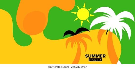 background template summer party collection with empty space for your text designs