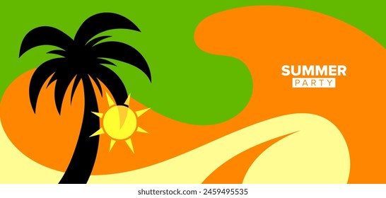 background template of summer vector illustration design