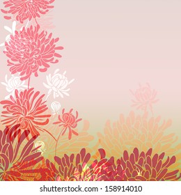 Background template for text transparent chrysanthemums