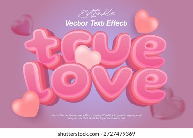 Background template for valentine's day with true love editable text effect