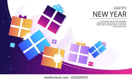 background template website new year gifts banner design bright wallpaper