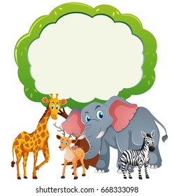 Background template with wild animals illustration