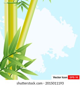 Hintergrundvorlage mit gelber Bambusgrafik