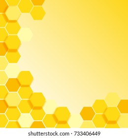 Background template with yellow hexagon pattern illustration