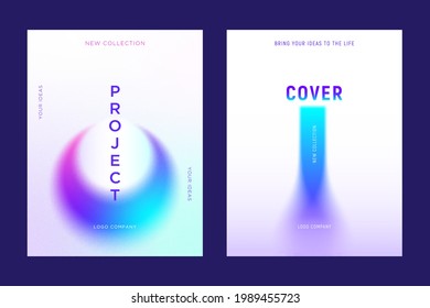 Background templates with blurred gradient shapes in cyan and magenta colors. For the covers of brochures, booklets, reports, presentations and other projects. Vector, can be used for printing.