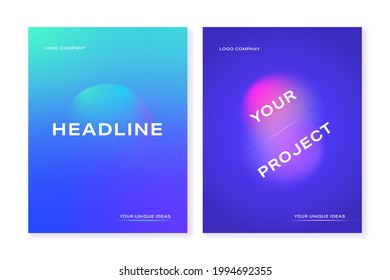 Background templates with blurred gradient shapes in vibrant colors. For the covers of brochures, booklets, reports, presentations, posters and other projects. Vector, can be used for printing.