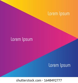 background templates are yellow, purple and blue.