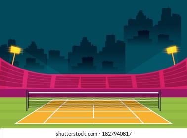 Background of tennis court. FLat vector illustration