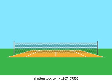 Background of tennis court. FLat vector illustration