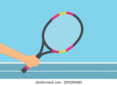 Antecedentes de la pista de tenis. ilustración vectorial FLat