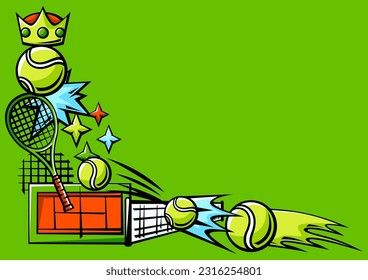 Background with tennis items. Sport club illustration.