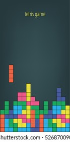 Background Te-tris game. Colored shapes. Children's texture.