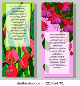 background for text, banner with flowers