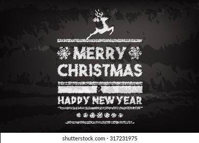 Background with text and Christmas items, vintage style