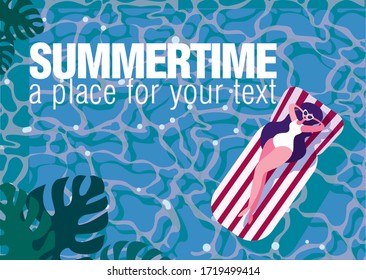 A background for text depicting a lade in the sea 