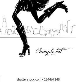 background for text with feet girls