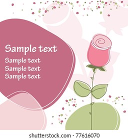 Background with text field and rose, vector