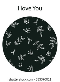 background for the text, graphic leaves in a circle