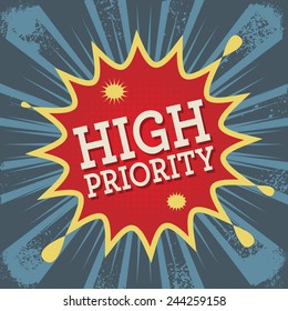 Background with text High Priority, vector illustration