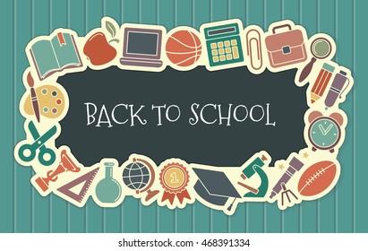 Background with text on the theme of school and education