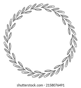 Background for text. Sample. Round frame with leaves. Natural logo. Vector graphics.