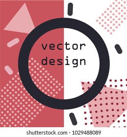 The background for the text. The square size.  Abstraction. Vector illustration. Memphis style banner.