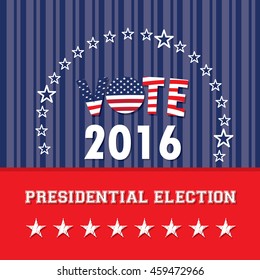 Background with text and stars, Election day, Vector illustration