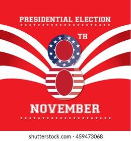 Background with text and stars, Election day, Vector illustration