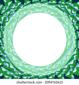 Background for text. Stylized fir trees around a circle