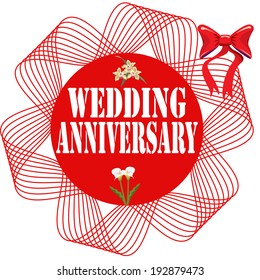 Background with text Wedding Anniversary,vector illustration