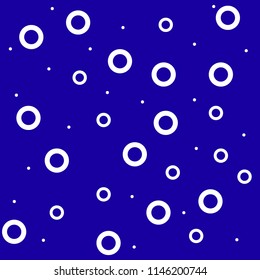 background, textile colorful pattern, bright pattern - white circles on blue background