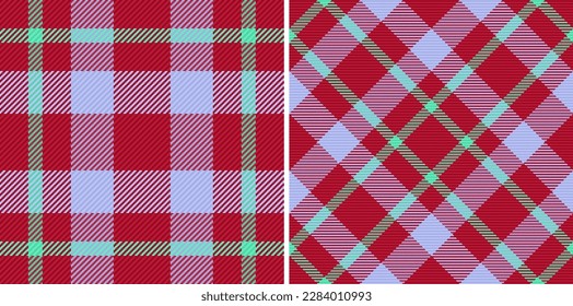 Hintergrundtextilien. Texturvektor prüfen. Plaid Tartan nahtloses Muster in Set.