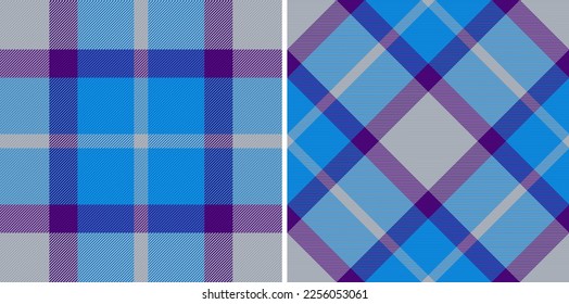 Background textile fabric. Pattern check vector. Seamless tartan texture plaid in set.