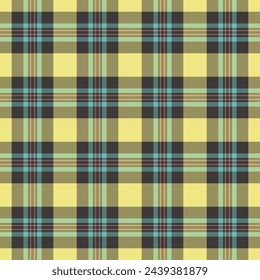 Background textile pattern of seamless check tartan with a texture plaid fabric vector in yellow and pastel colors.