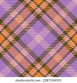 Background textile seamless. Plaid texture fabric. Tartan pattern vector check in purple and light colors.