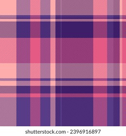 Background textile vector of tartan plaid fabric with a pattern texture check seamless in violet and red colors.