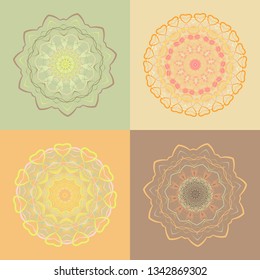 Background for textiles, mandala, in pastel colors. Can be used for printing in various design projects.