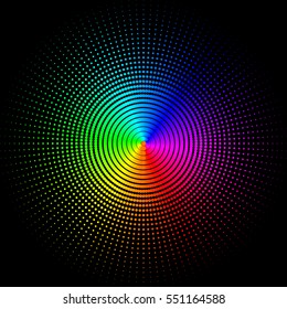Background, texture, abstract. Colored circles, balls on a black background is insulated. Stylish vector illustration for web design