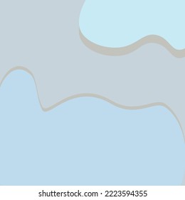 Background texture with abstract spots in trendy winter blue hues in paper card style with copyspace