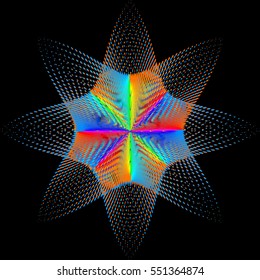 Background, texture, abstraction. Color spot a star or a flower is insulated on black background. Stylish vector illustration for web design
