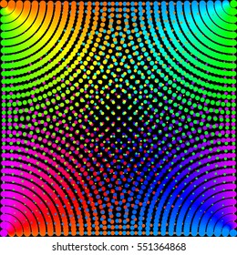 Background, texture, abstraction. Background of colored dots on a black background is insulated. Stylish vector illustration for web design
