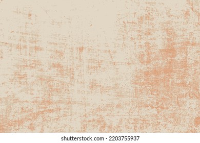 Background texture. Beige brown retro aged vector texture. Weathered grunge wall.